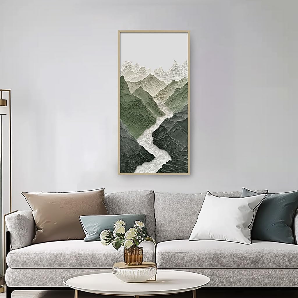Amazon.com: artvisual Textured Mountain Landscape Wall Art Japandi